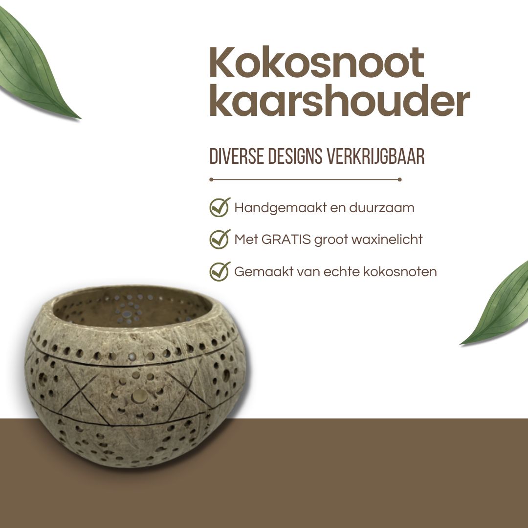 kokosnoot waxinelicht houder